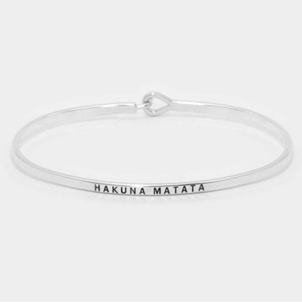 Silver Toned Hakuna Matata Clasp Bracelet NEW